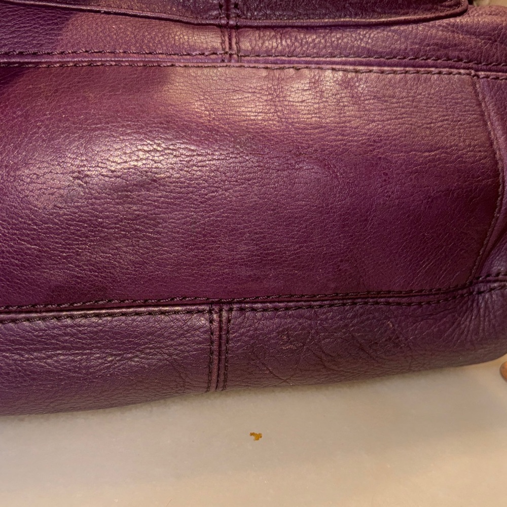 Michael Kors Deep Plum Pebbled Leather Shoulder Bag - Picture 5 of 5